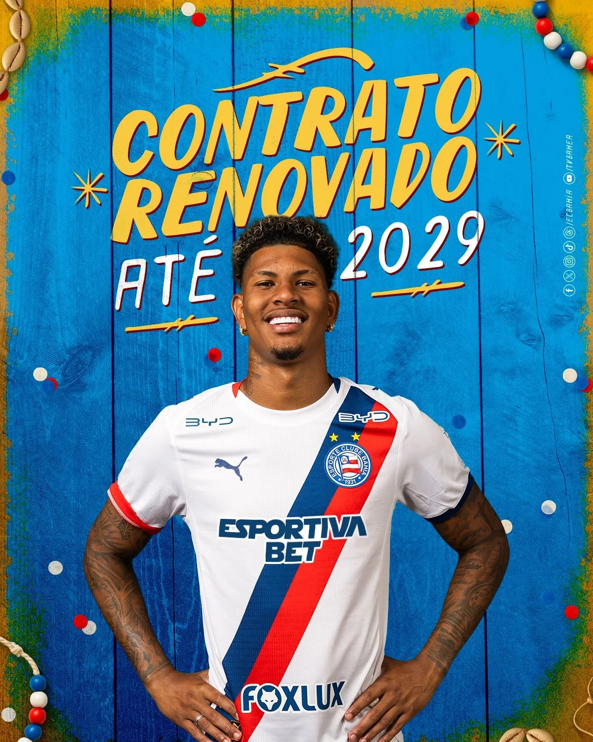 Bahia renova com Marcos Victor até 2029; zagueiro ganha nova chance