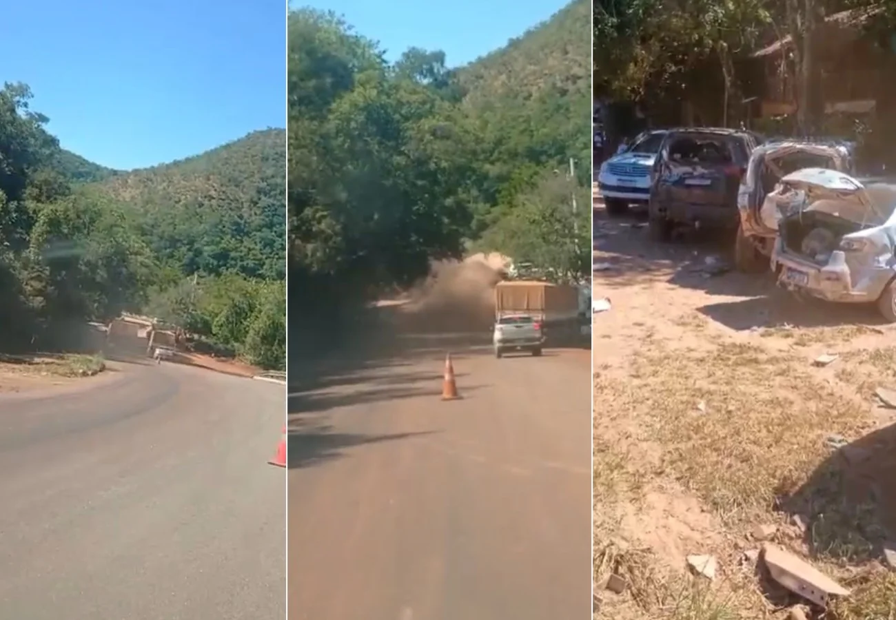 Caminhão desce ribanceira em Taquaruçu; assista ao vídeo