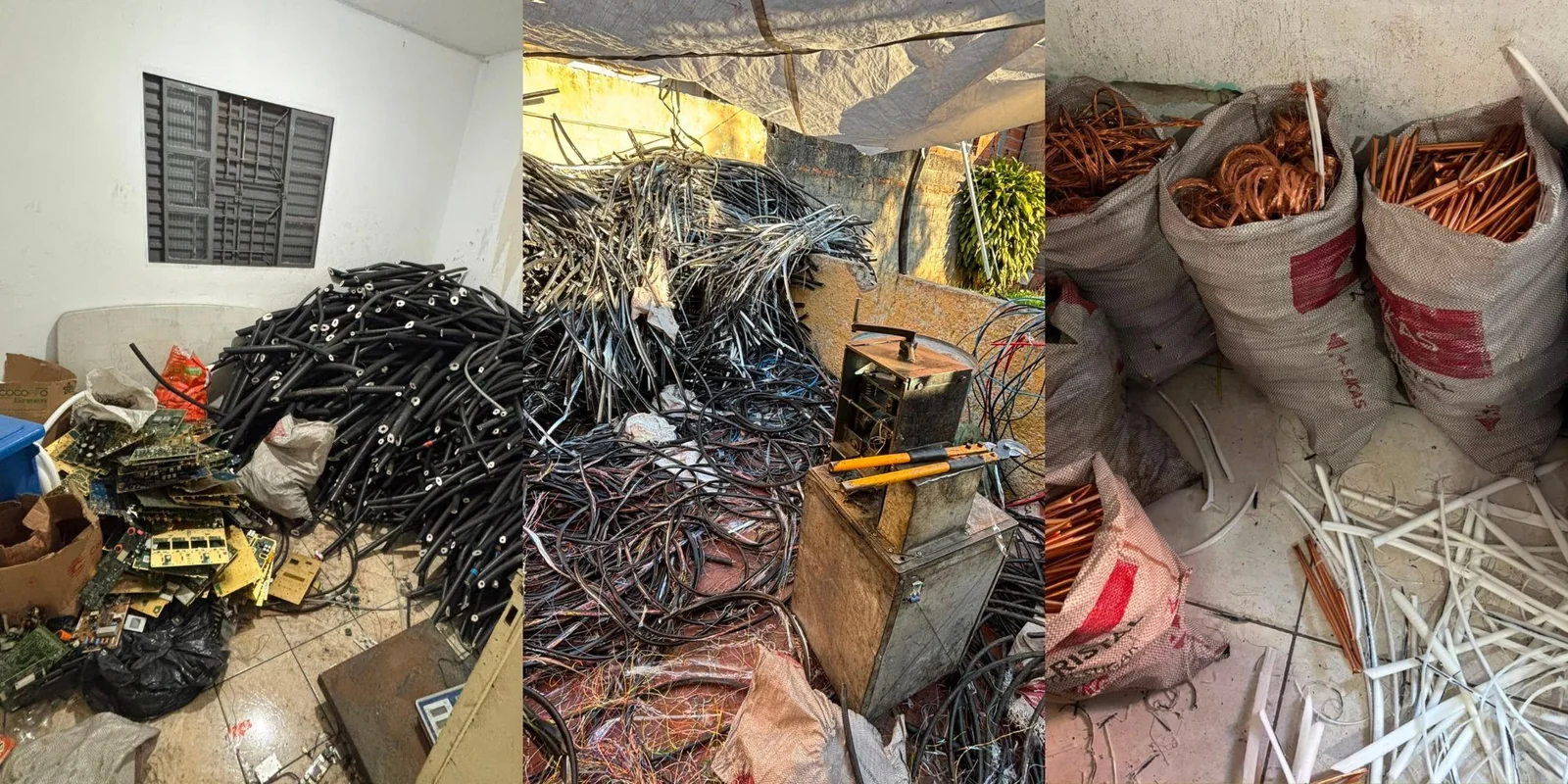 Dez pessoas são presas com 4 toneladas de fios de cobre em Ferraz