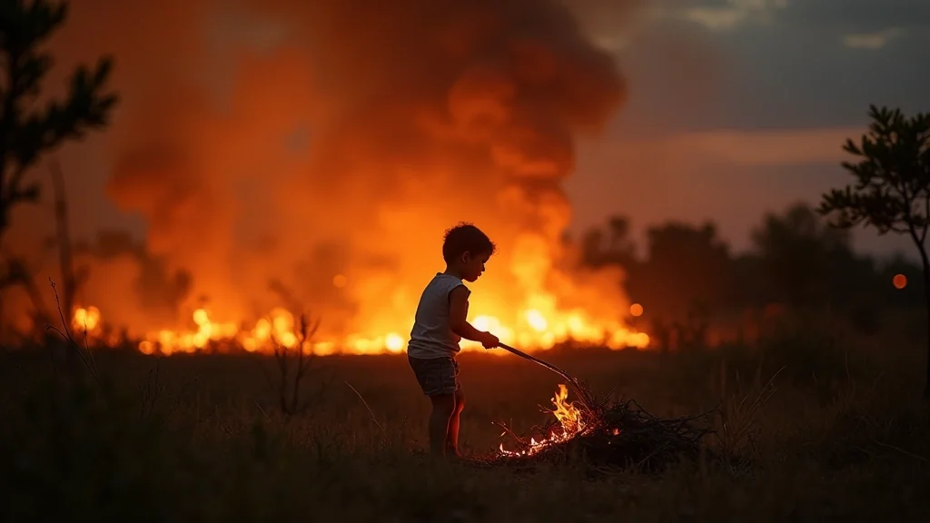 Menino de 7 anos morre preso em incêndio após brincar com isqueiro