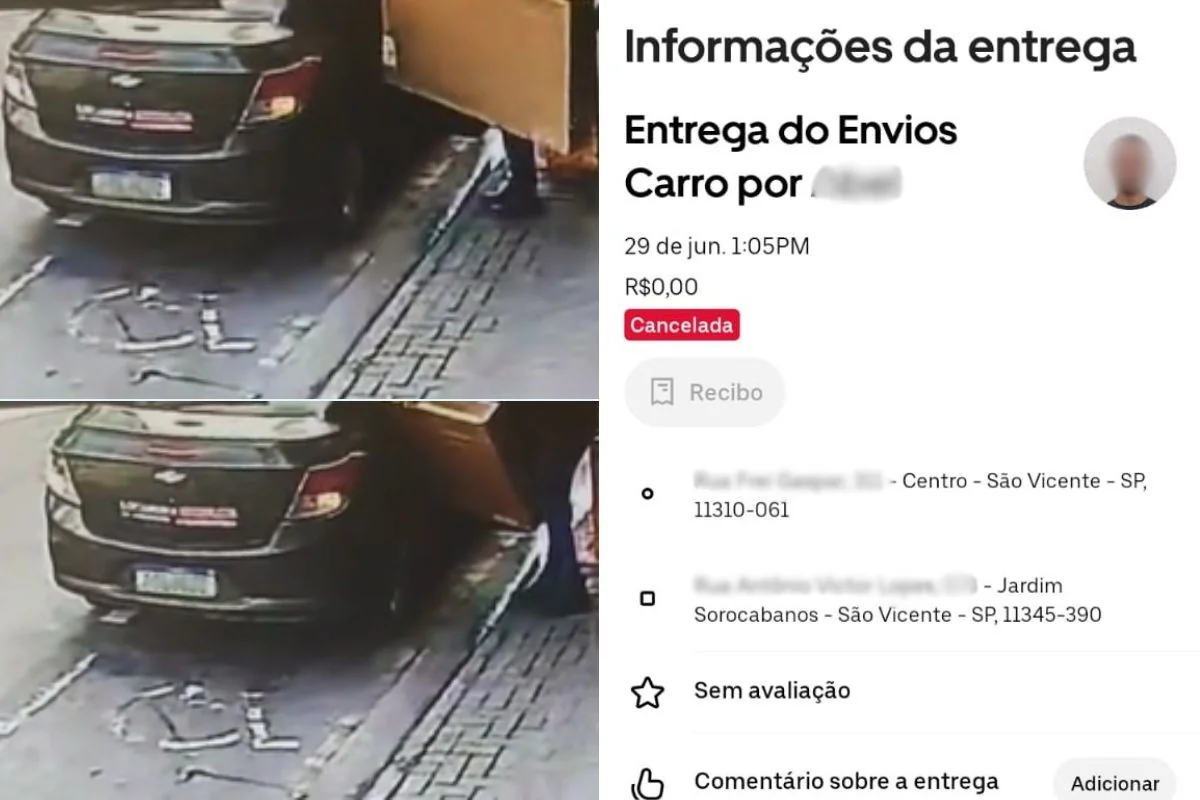 Motorista de app furta TV de 50 polegadas após cancelar corrida em SP; vídeo