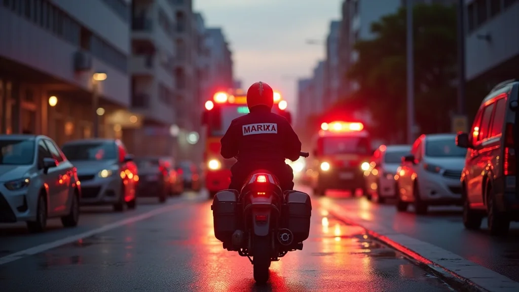 Mototaxista fica preso sob carro após colisão em Maringá