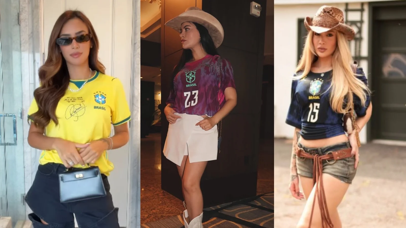 WAGs do Brasil capricham em looks country para jogo contra Japão